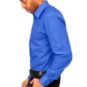 Jason Alexander Blue Button  Down Cotton Blend Shirt - XL NWT